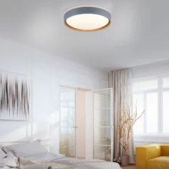 Paul Neuhaus Q-EMILIA LED-Deckenleuchte, grau/holz