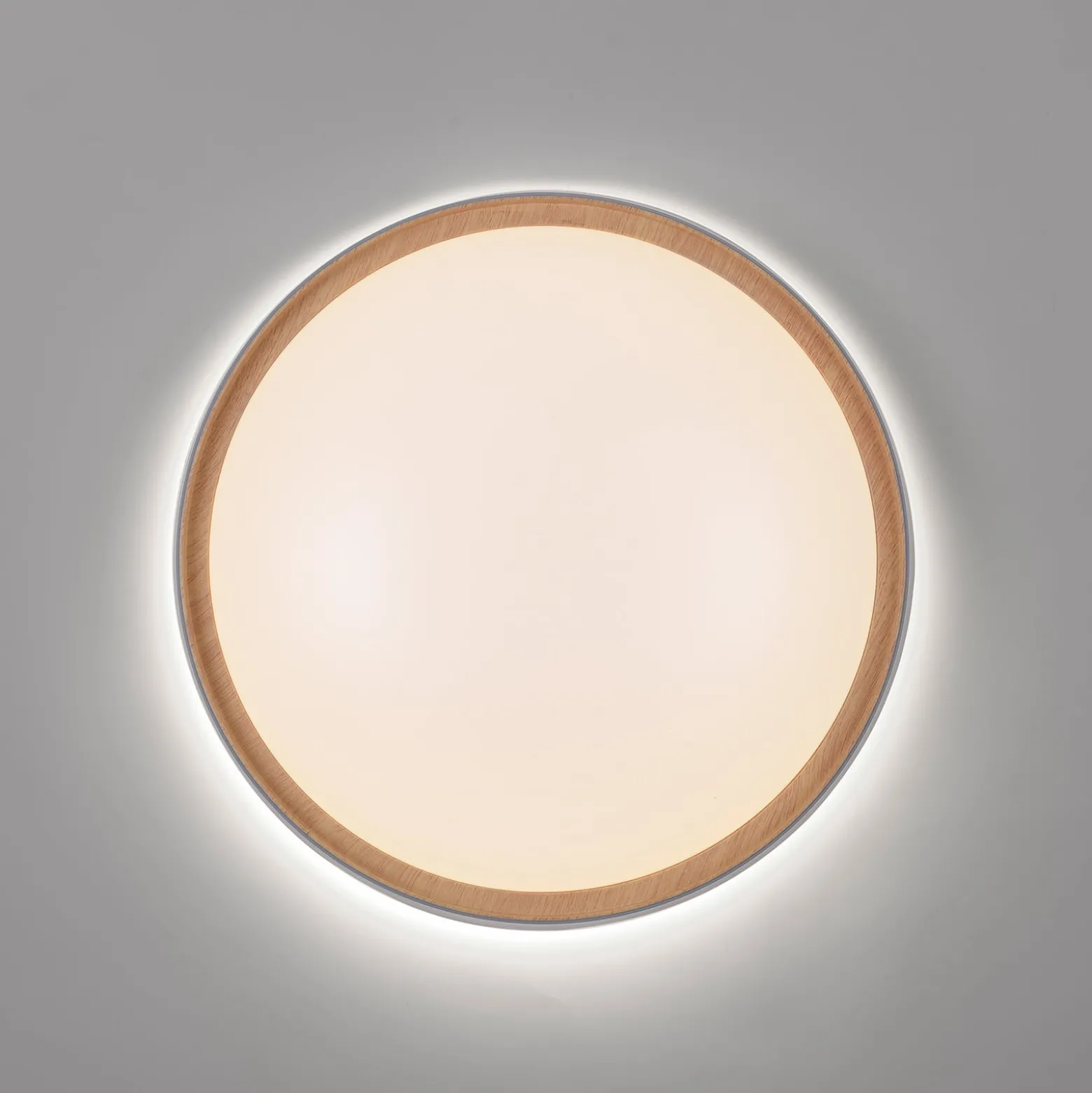 Paul Neuhaus Q-EMILIA LED-Deckenleuchte, grau/holz