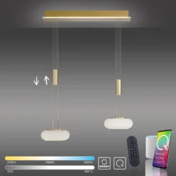 Paul Neuhaus Q-ETIENNE LED-Hängelampe 2fl, messing