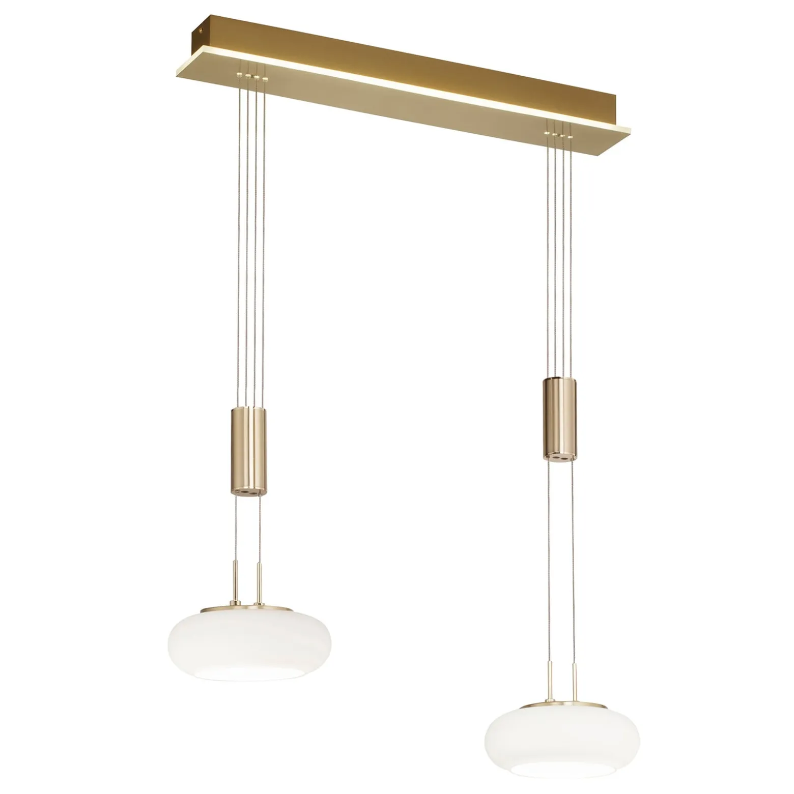 Paul Neuhaus Q-ETIENNE LED-Hängelampe 2fl, messing