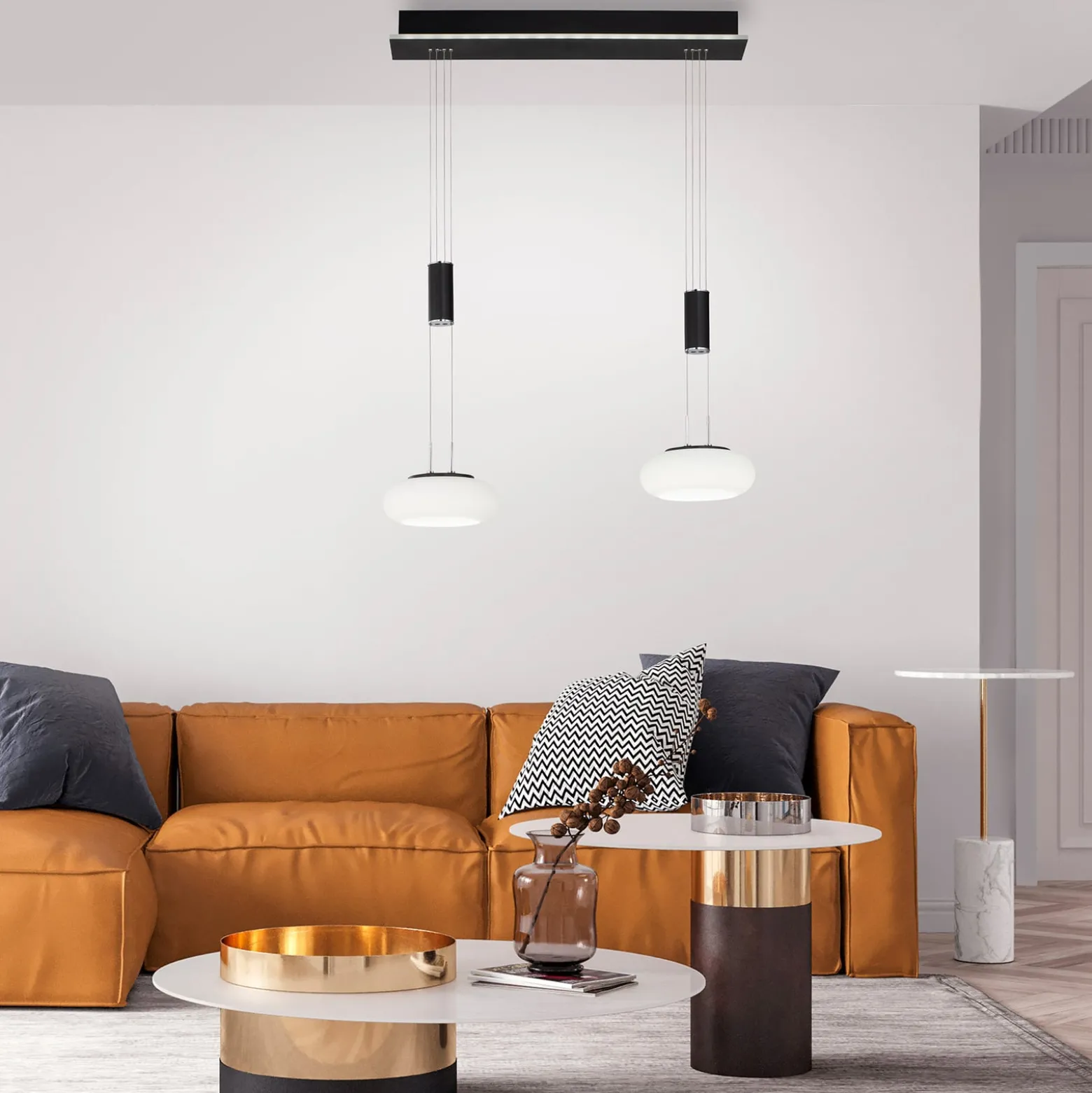Paul Neuhaus Q-ETIENNE LED-Hängelampe 2fl, schwarz