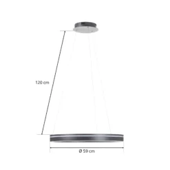 Paul Neuhaus Q-VITO LED-Hängelampe 59cm anthrazit