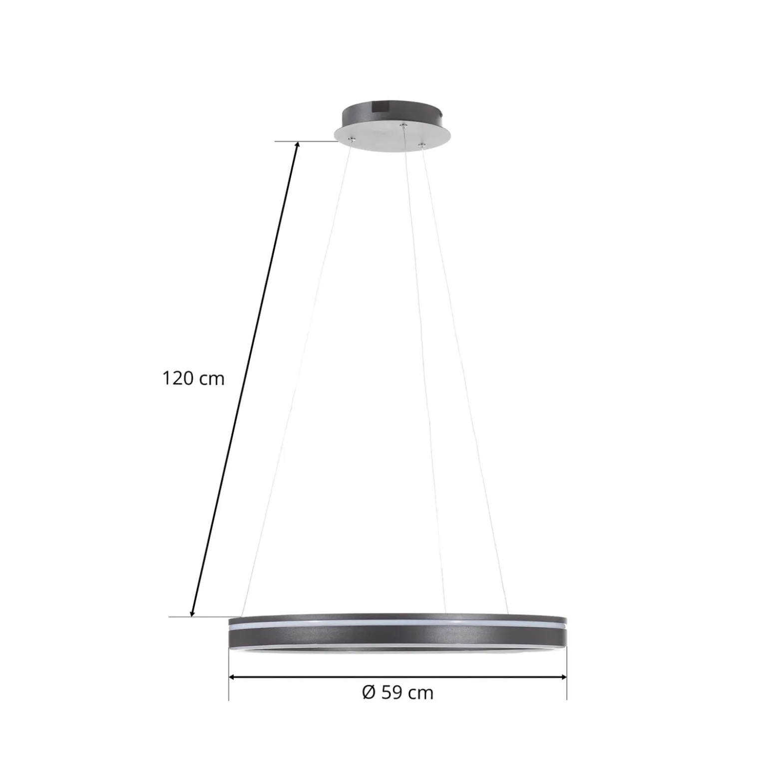 Paul Neuhaus Q-VITO LED-Hängelampe 59cm anthrazit