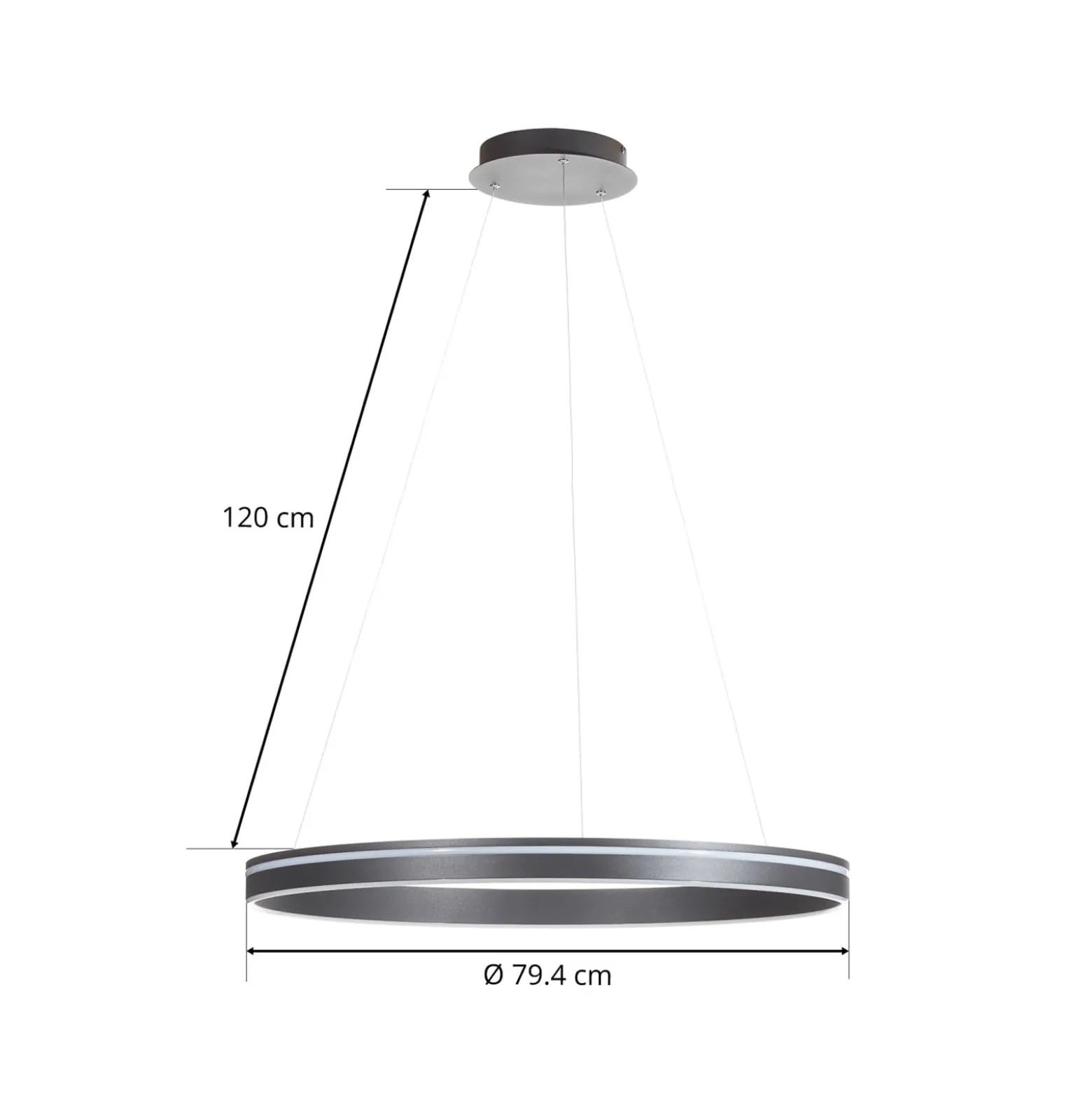 Paul Neuhaus Q-VITO LED-Hängelampe 79 cm anthrazit