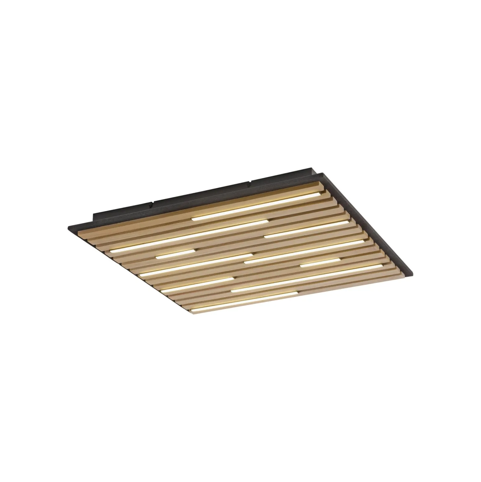 Paul Neuhaus Smart-LED-Deckenlampe Q-Akustik Holz 62 x 62 cm