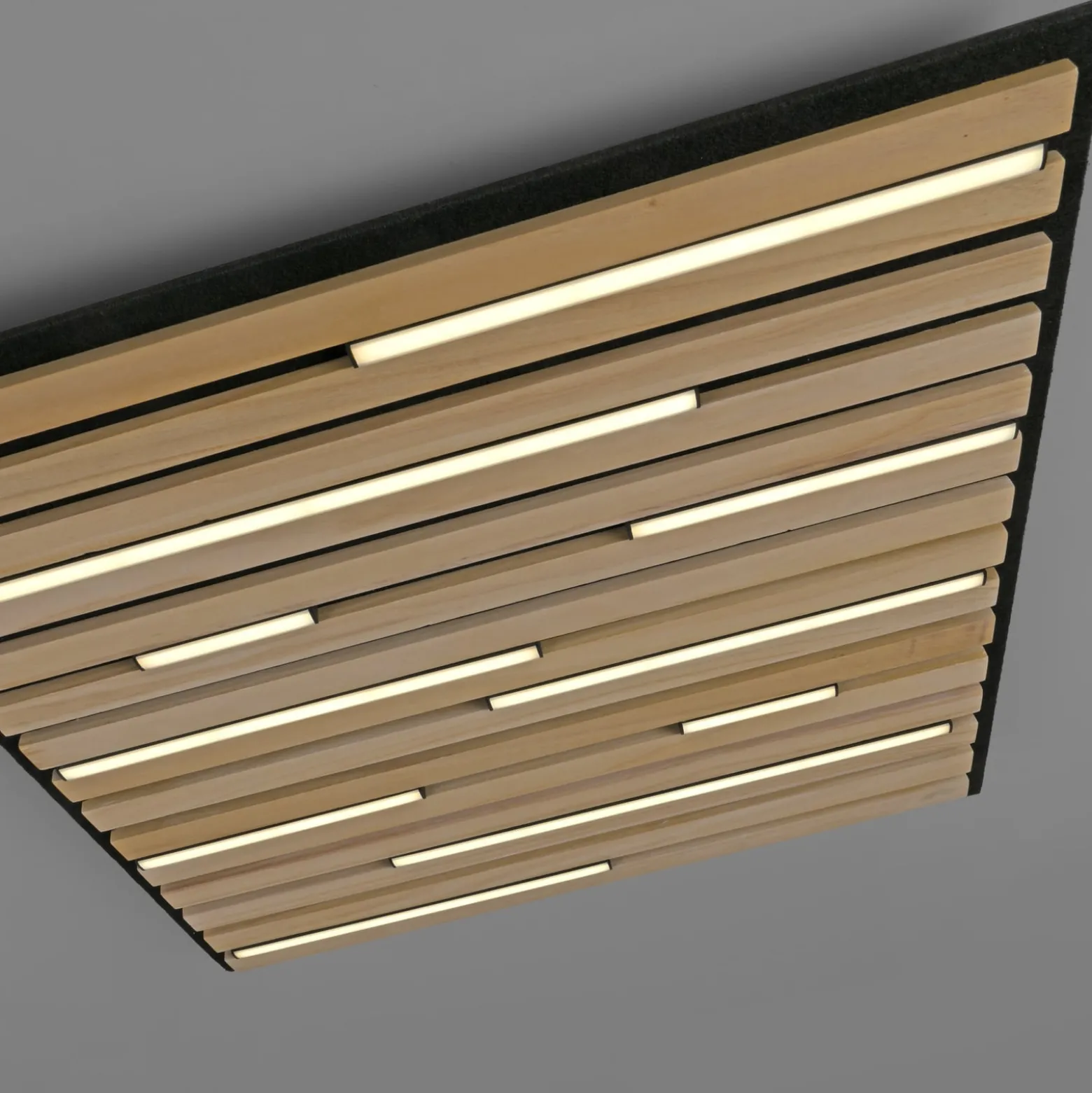 Paul Neuhaus Smart-LED-Deckenlampe Q-Akustik Holz 62 x 62 cm