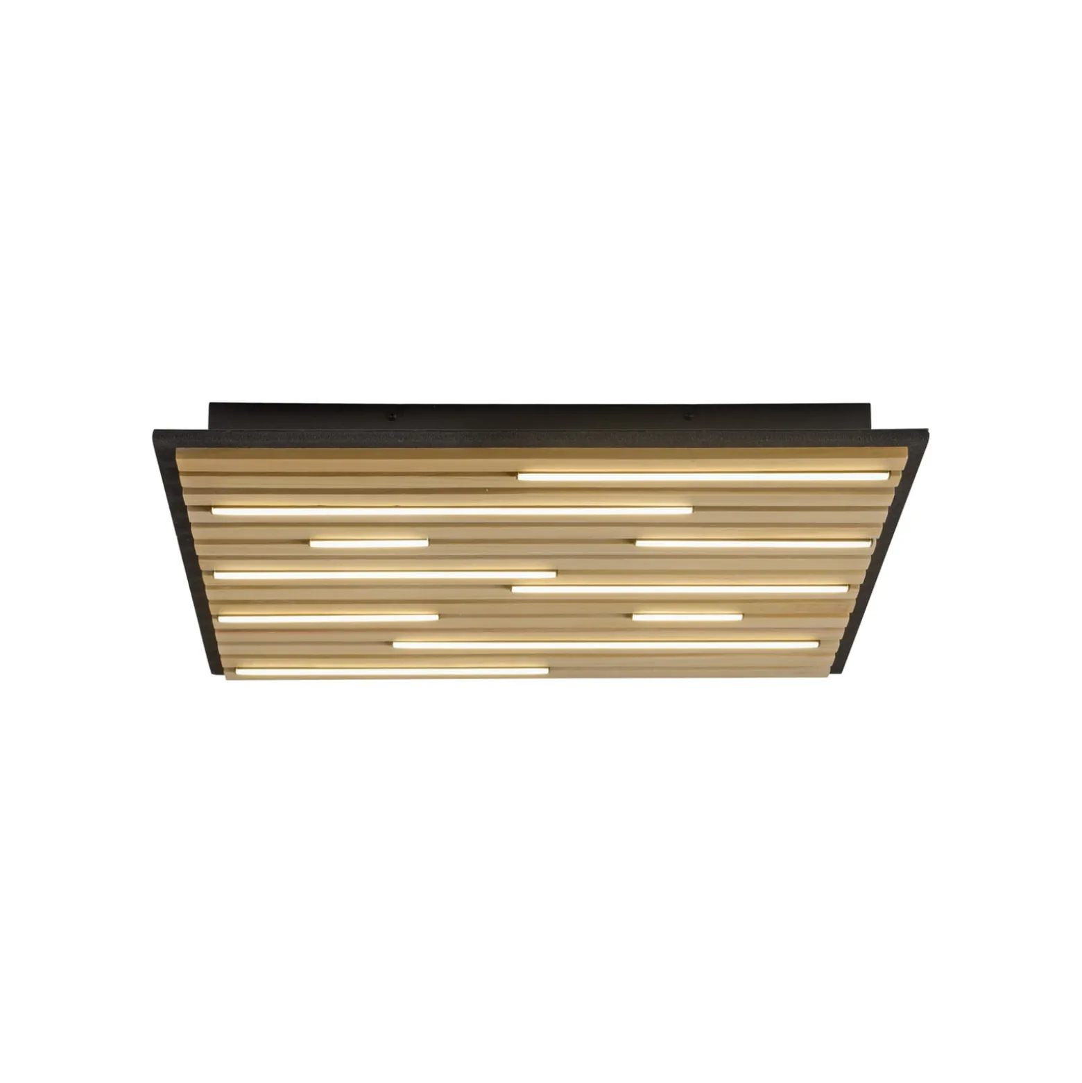 Paul Neuhaus Smart-LED-Deckenlampe Q-Akustik Holz 62 x 62 cm