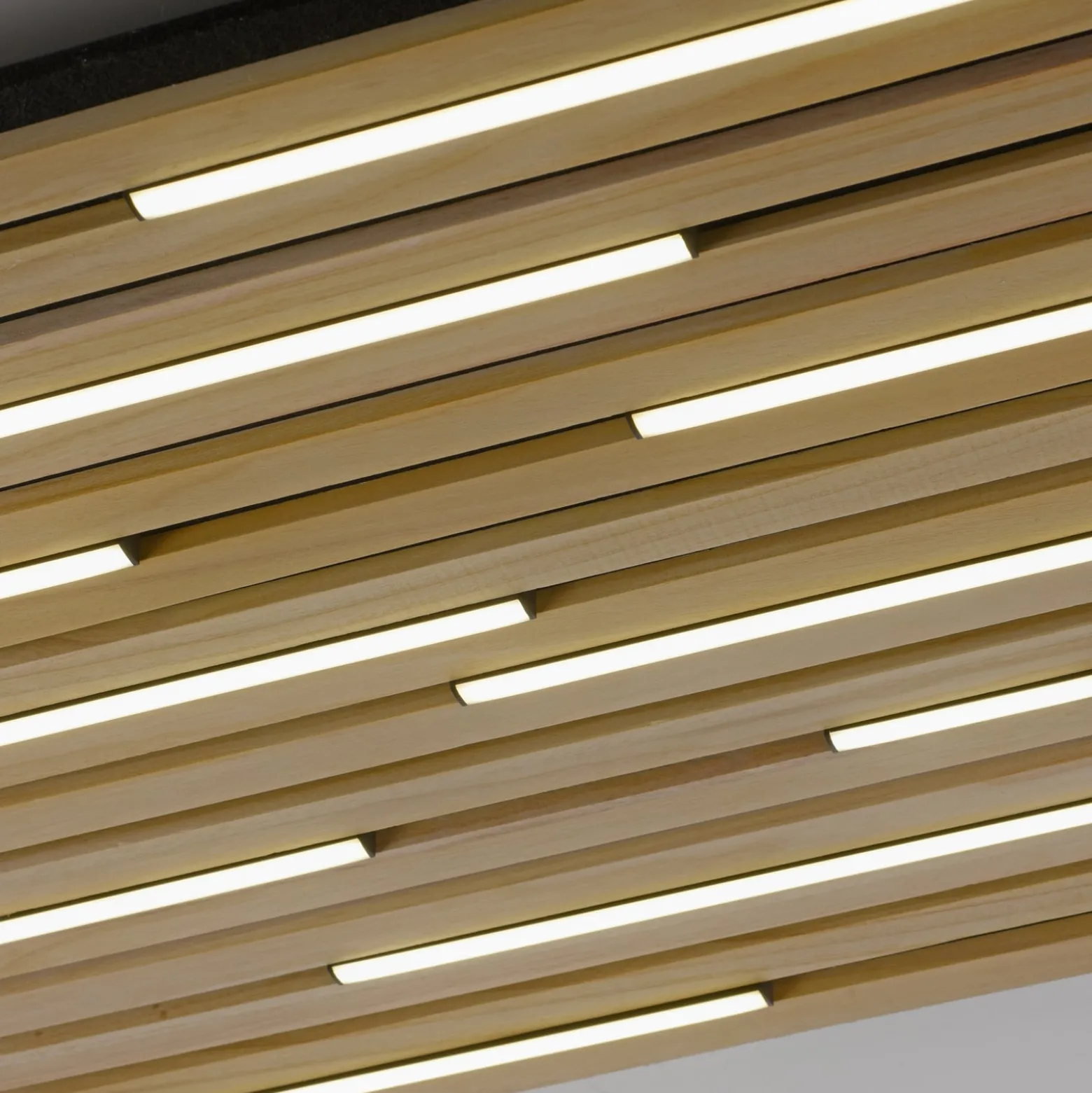 Paul Neuhaus Smart-LED-Deckenlampe Q-Akustik Holz 62 x 62 cm