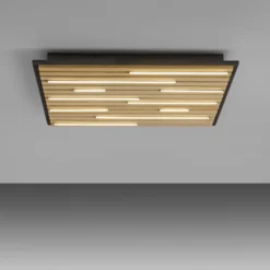 Paul Neuhaus Smart-LED-Deckenlampe Q-Akustik Holz 62 x 62 cm