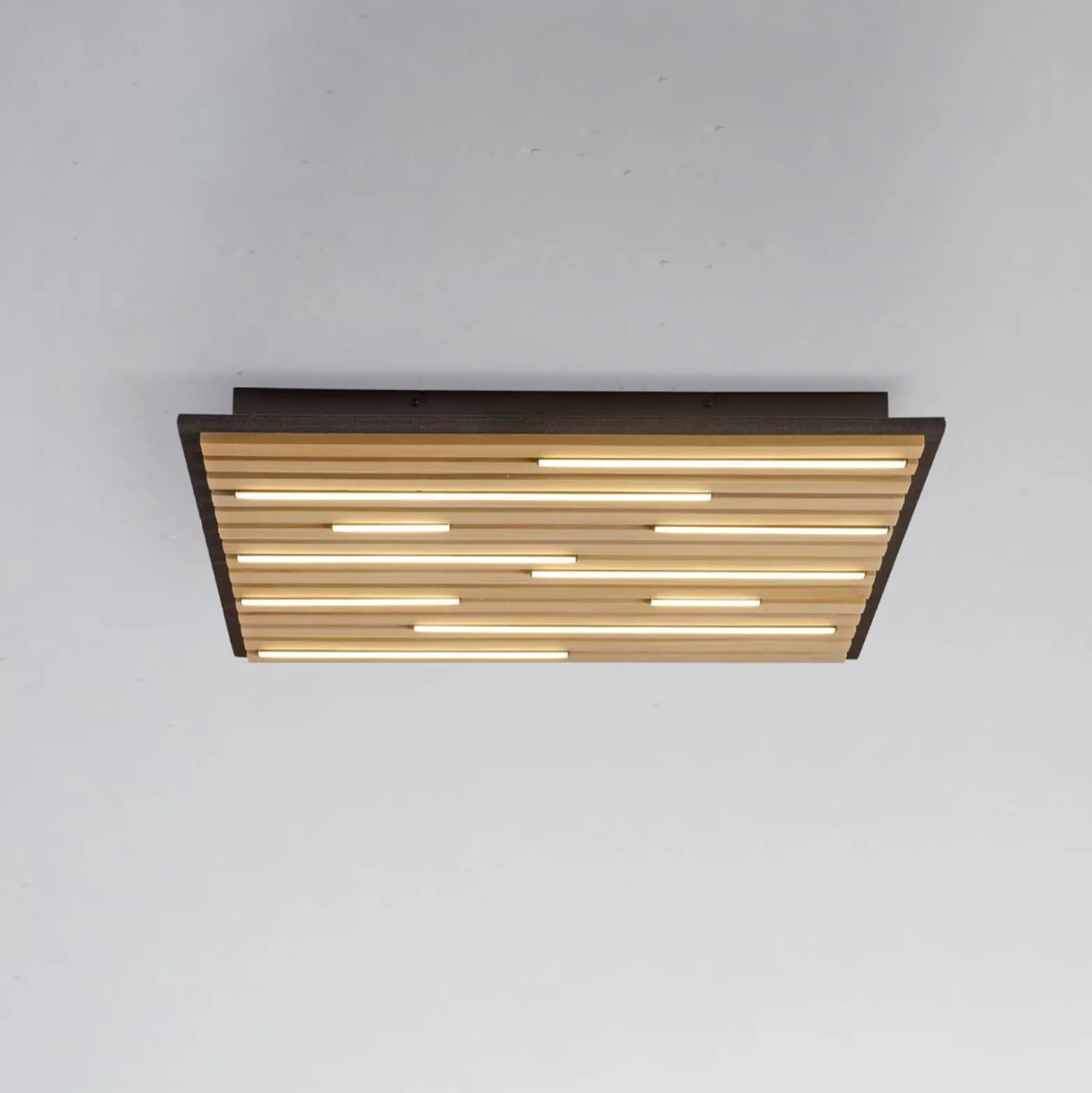 Paul Neuhaus Smart-LED-Deckenlampe Q-Akustik Holz 62 x 62 cm
