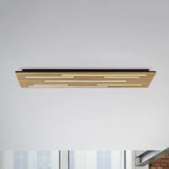 Paul Neuhaus Smart-LED-Deckenlampe Q-Akustik Holz 115 x 31cm