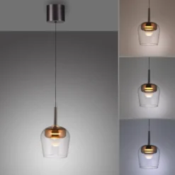Paul Neuhaus Smart-LED-Hängelampe Q-Kon kupferfarben Ø 21 cm