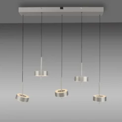 Paul Neuhaus Smart-LED-Hängelampe Q-Rotate, aluminium 5-flg.
