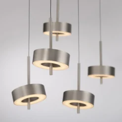Paul Neuhaus Smart-LED-Hängelampe Q-Rotate, aluminium 5-flg.