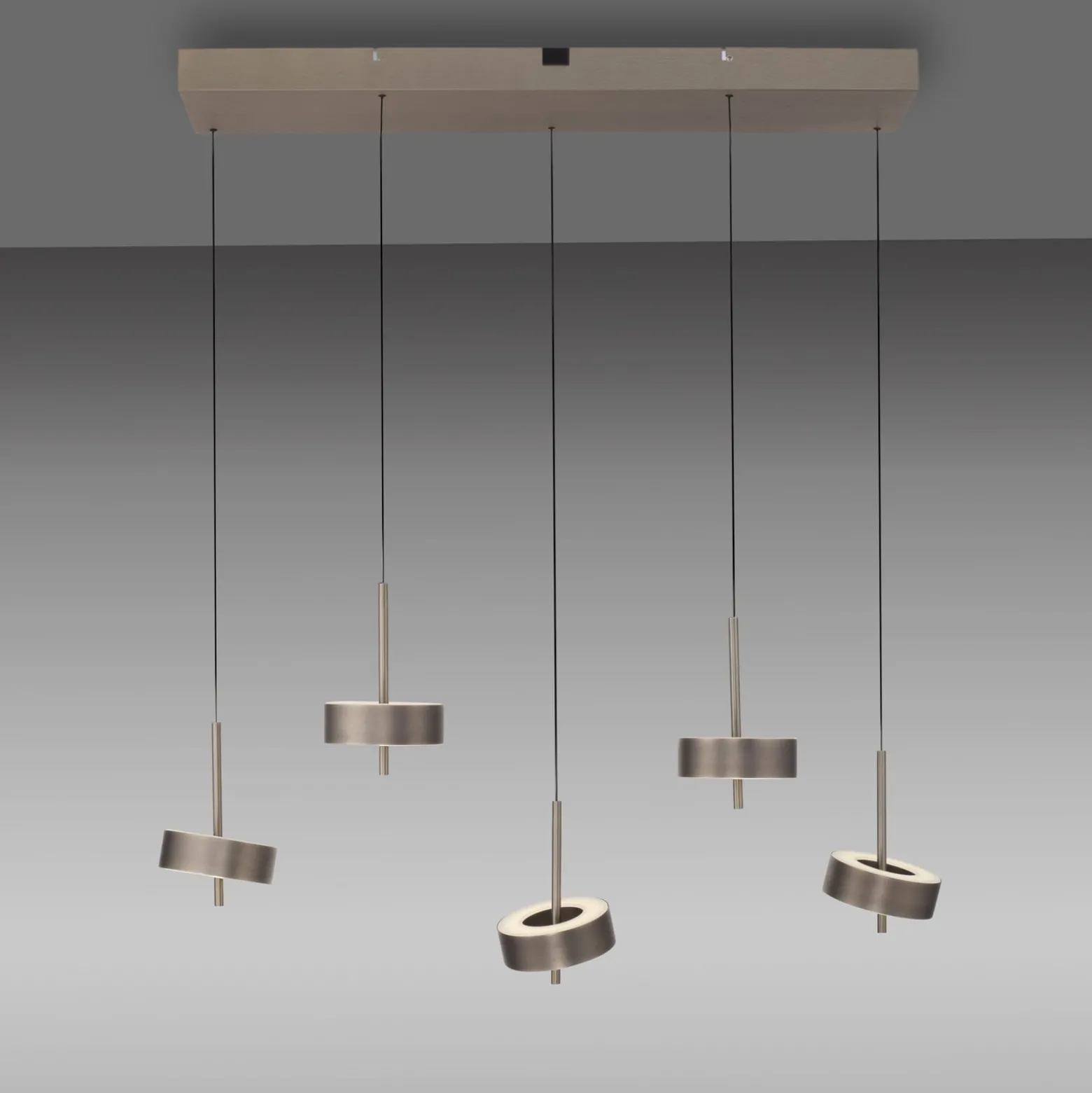 Paul Neuhaus Smart-LED-Hängelampe Q-Rotate dunkelbraun 5-flg