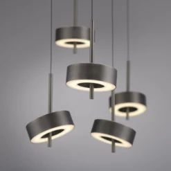 Paul Neuhaus Smart-LED-Hängelampe Q-Rotate dunkelbraun 5-flg