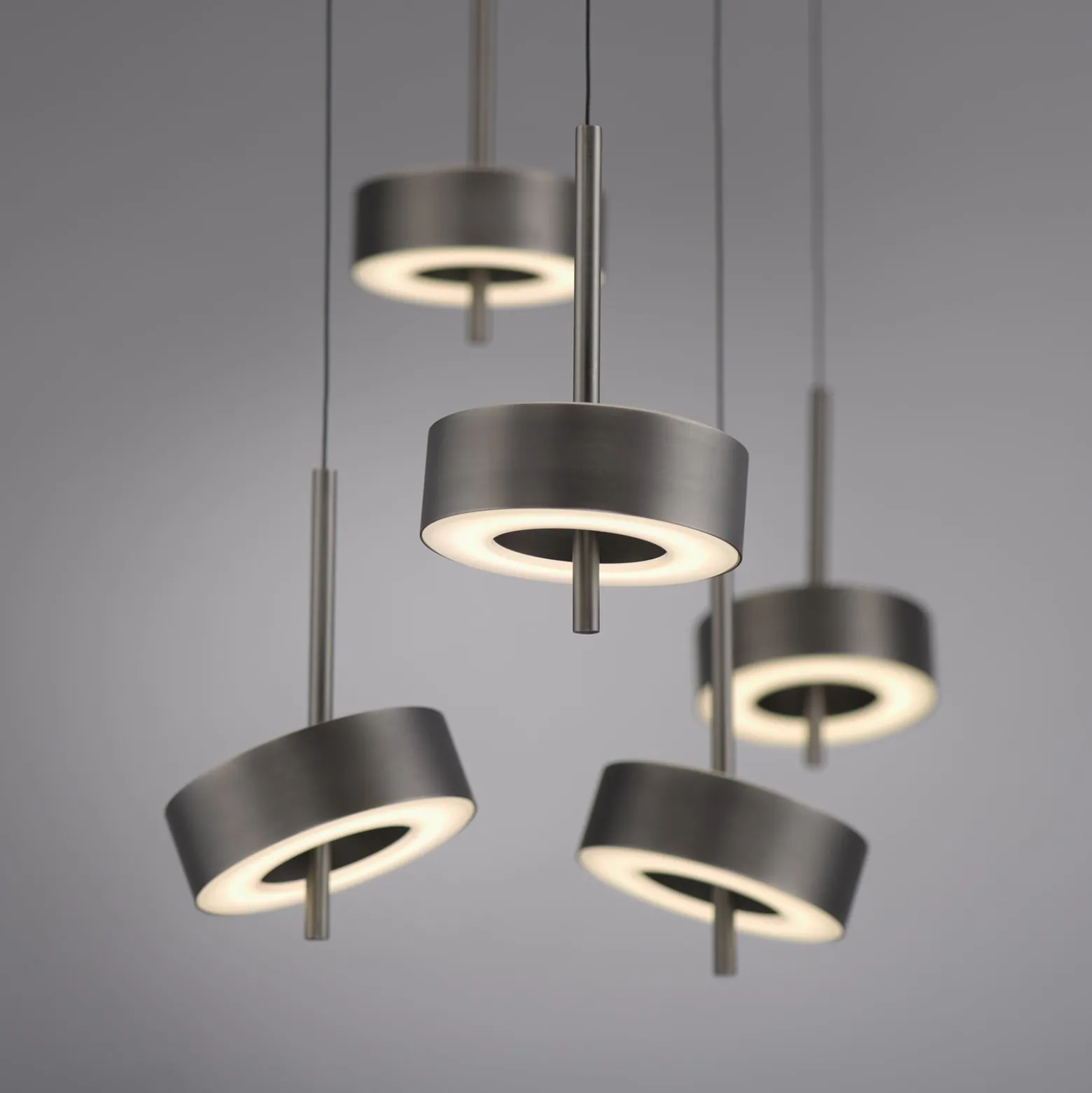 Paul Neuhaus Smart-LED-Hängelampe Q-Rotate dunkelbraun 5-flg