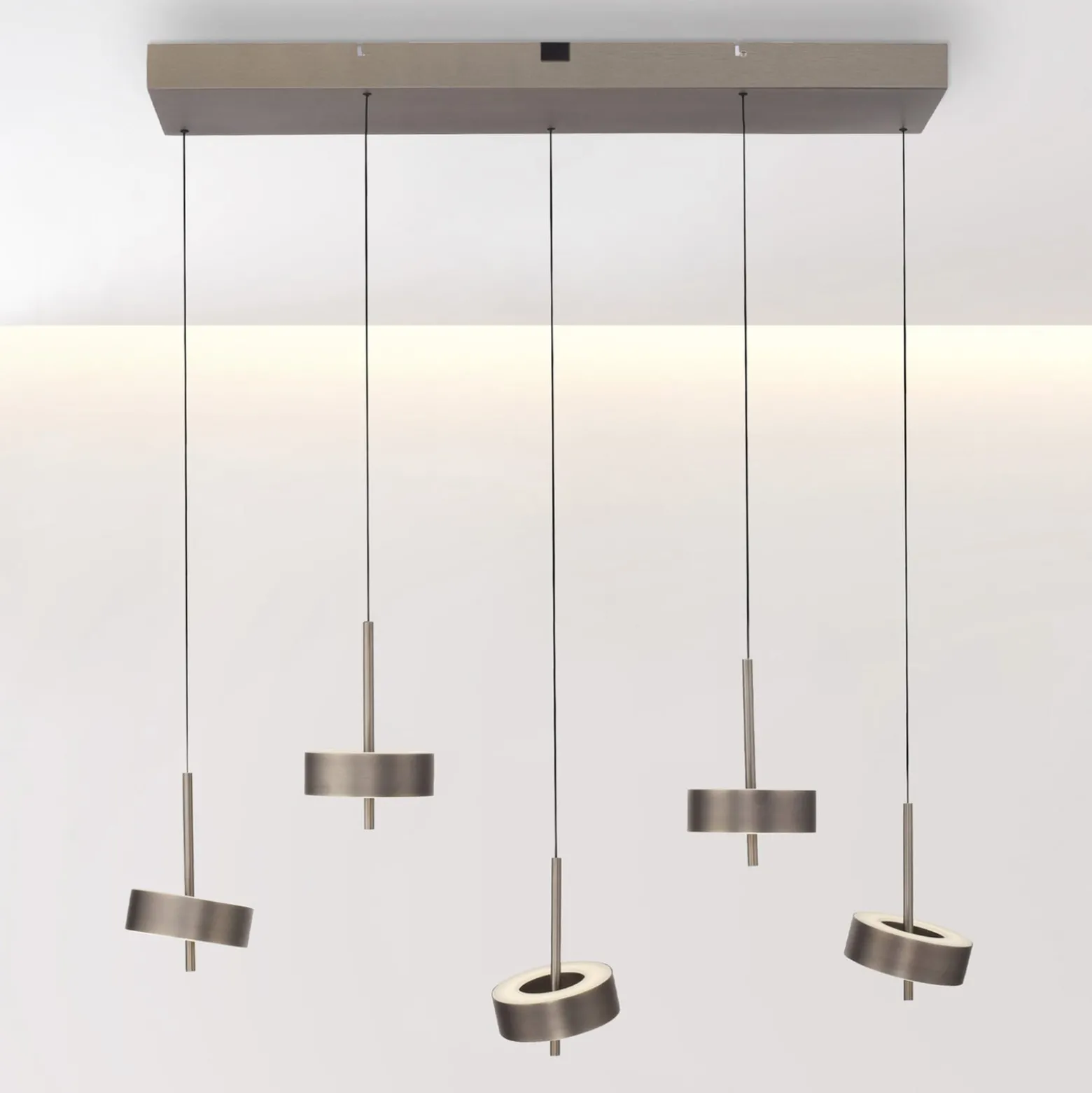 Paul Neuhaus Smart-LED-Hängelampe Q-Rotate dunkelbraun 5-flg