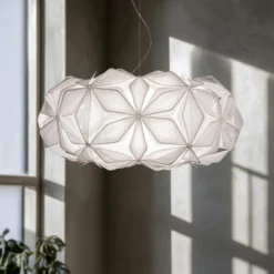 Pendellampe C'EST LA VIE, weiß/Kabel transparent, Ø 53 cm