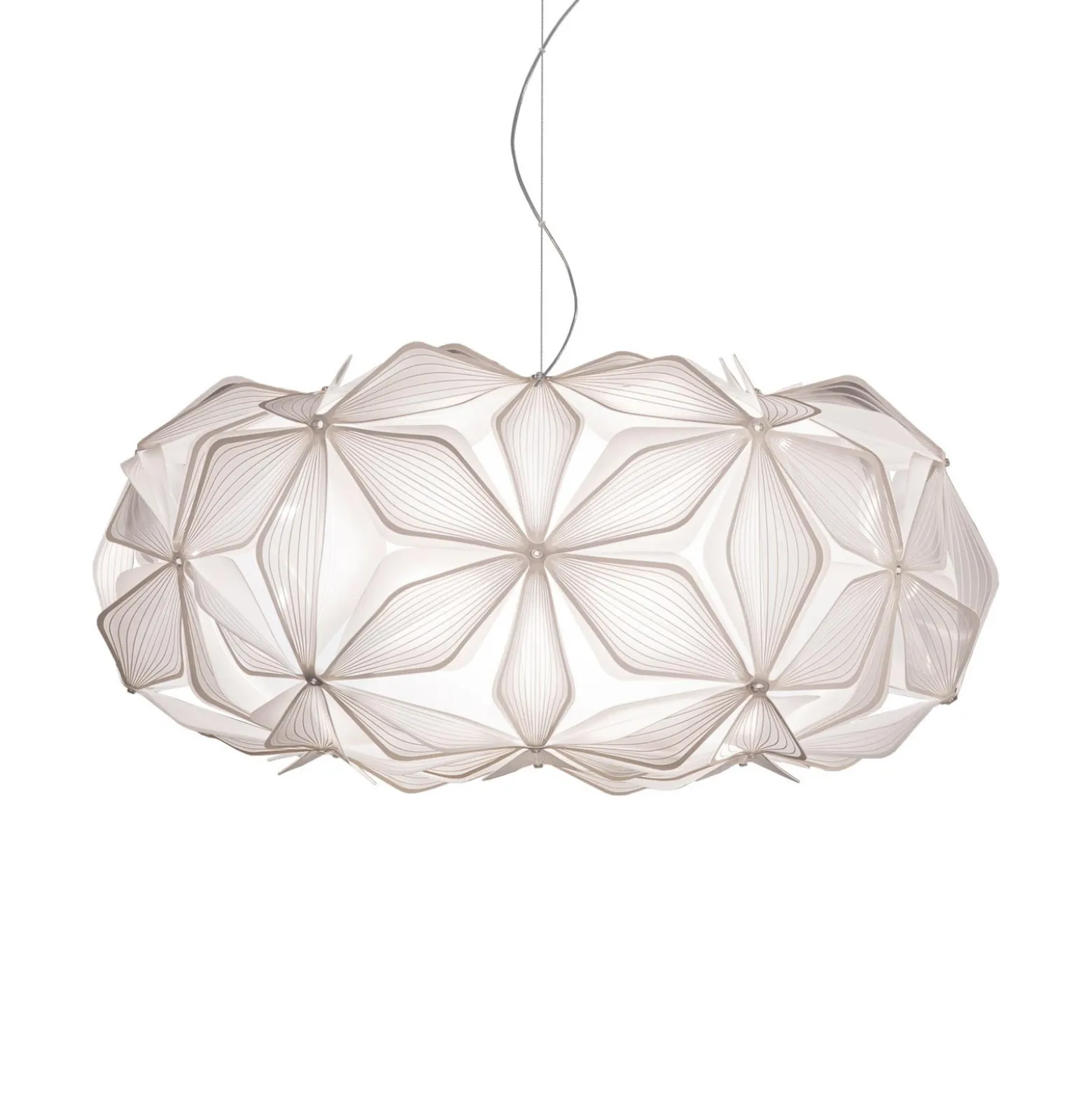 Pendellampe C'EST LA VIE, weiß/Kabel transparent, Ø 53 cm