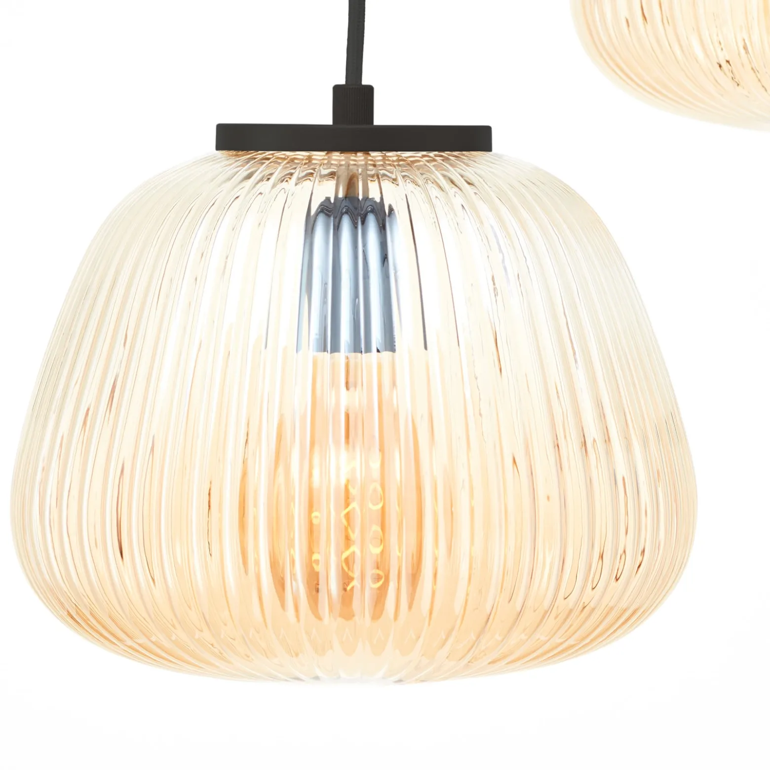 Pendellampe Kaizen, Länge 105 cm, bernstein, 3-flg., Glas