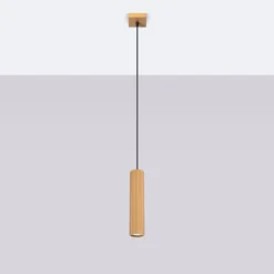 Pendellampe Karbon, goldfarben, Ø 6 cm, Aluminium