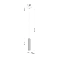 Pendellampe Karbon, goldfarben, Ø 6 cm, Aluminium