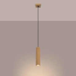 Pendellampe Karbon, goldfarben, Ø 6 cm, Aluminium