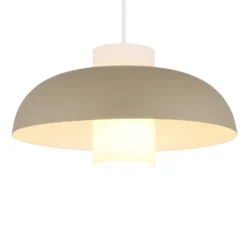 Pendellampe Lowe, sandfarben matt, Ø 38 cm, Metall