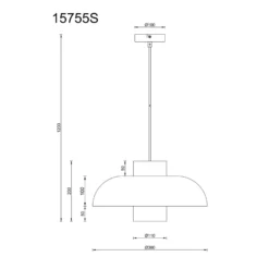 Pendellampe Lowe, schwarz matt, Ø 38 cm, Metall