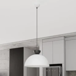 Pendellampe Lunaro, weiß, Ø 40 cm, Metall