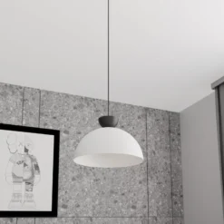 Pendellampe Lunaro, weiß, Ø 40 cm, Metall