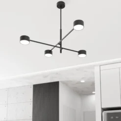 Pendellampe Natsu, Länge 64 cm, Metall, 4-flg.