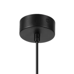 Pendellampe Nolan, Ø 11 cm, schwarz/eiche, Metall/Holz