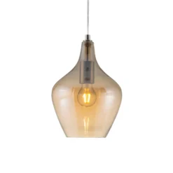 Pendellampe Paso aus Glas, einflammig, amber