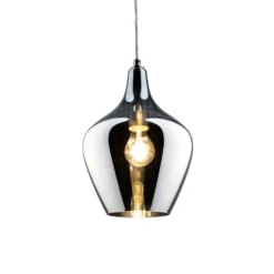 Pendellampe Paso aus Glas, einflammig, rauchgrau