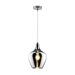 Pendellampe Paso aus Glas, einflammig, rauchgrau