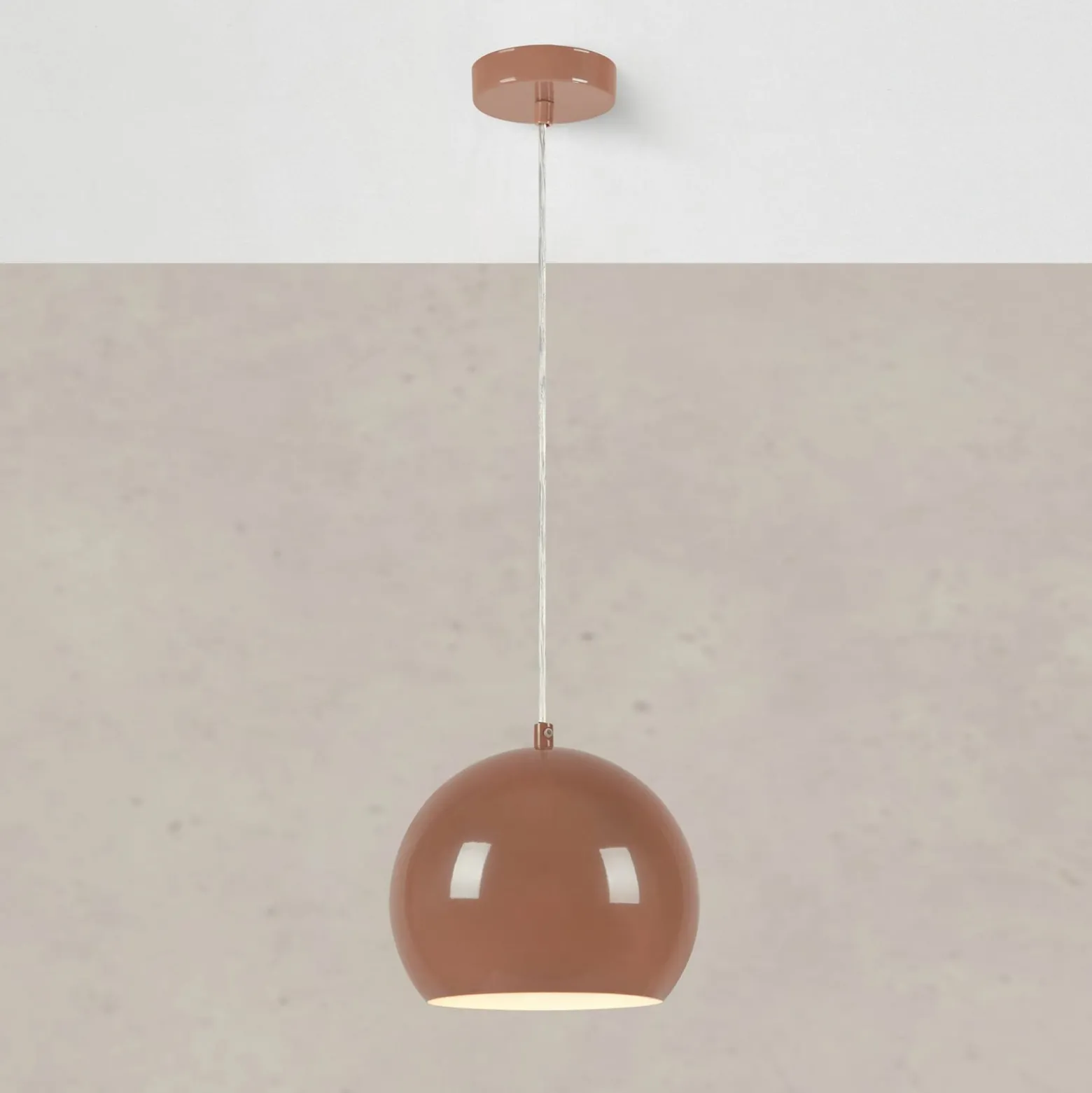 Pendellampe Pop, Ø 20 cm, braun, Metall