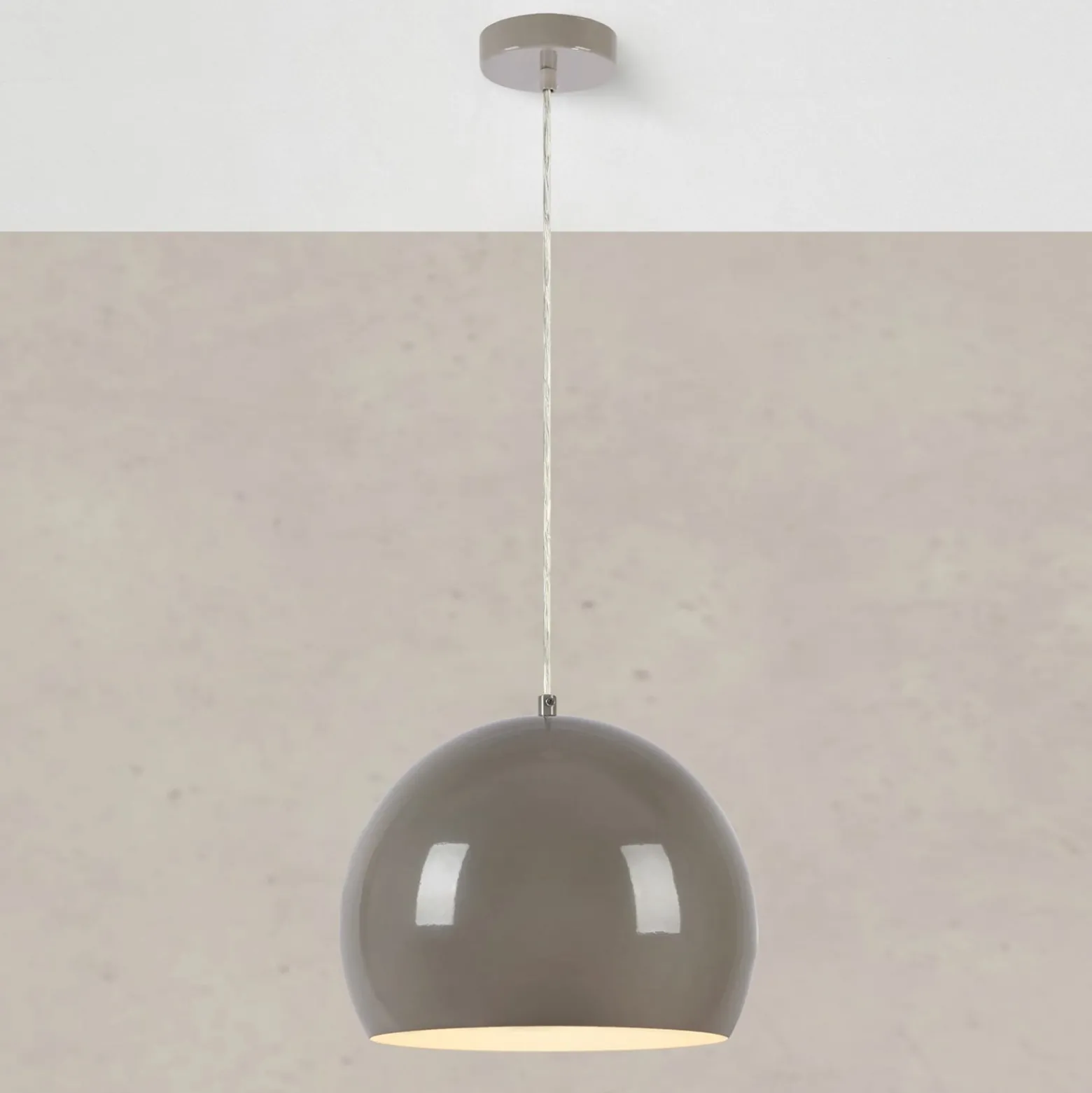 Pendellampe Pop, Ø 28 cm, greige, Metall