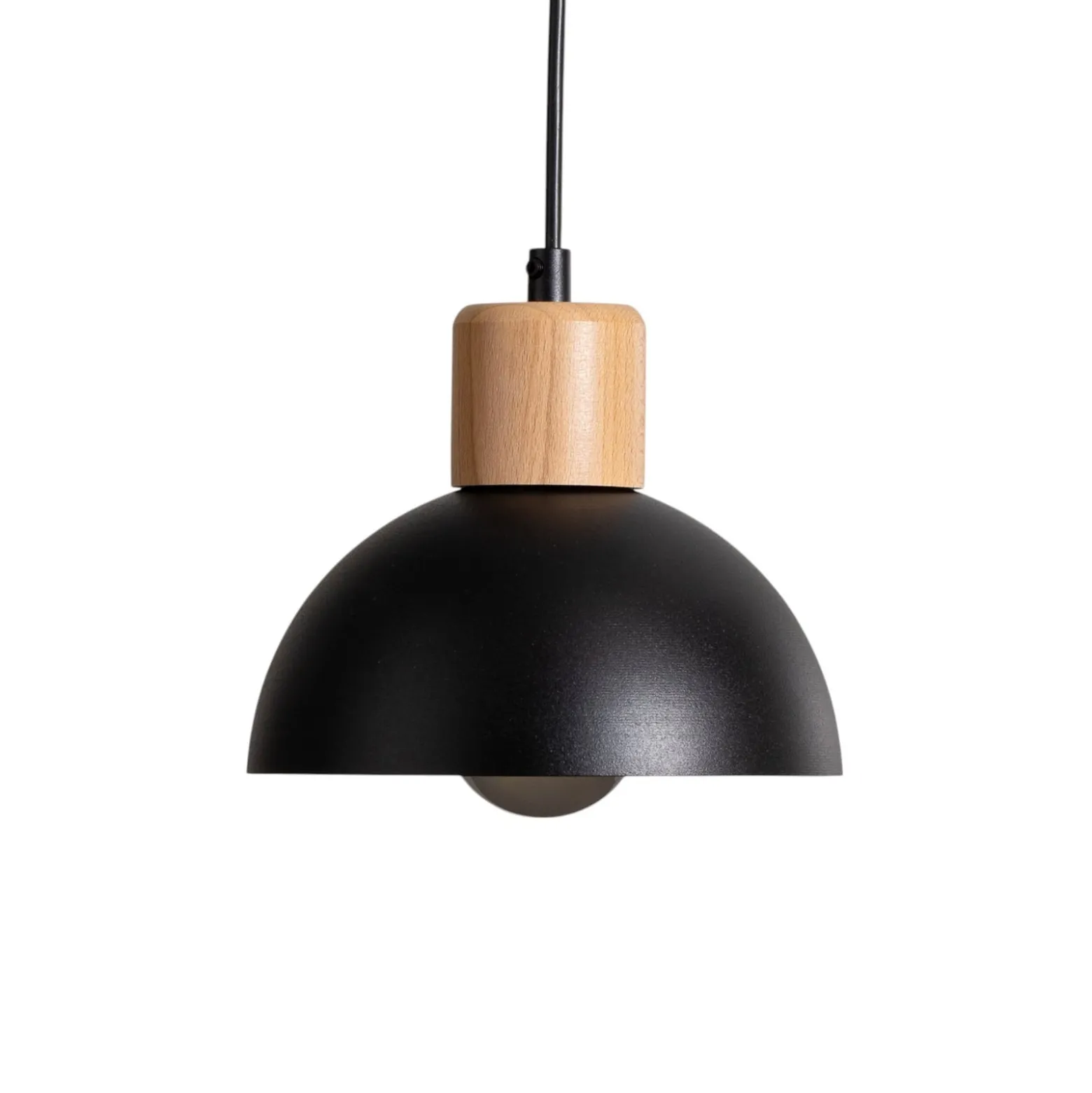Pendellampe Seco, Länge 90 cm, schwarz, Metall/Holz, 4-flg.