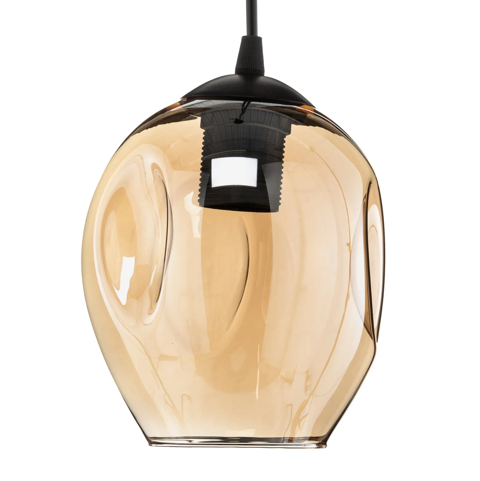 Pendellampe Starla einflammig, Glasschirm amber