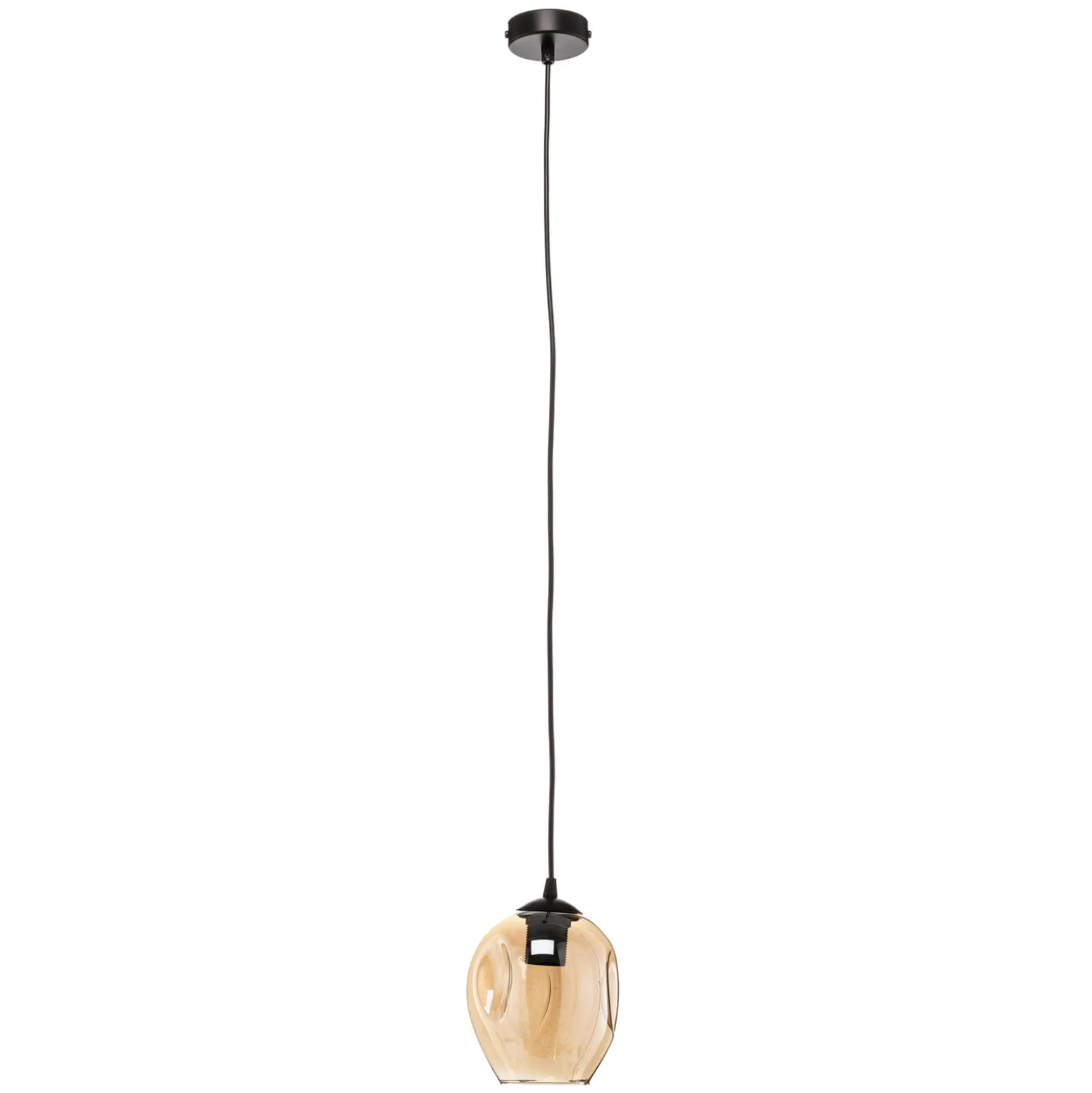 Pendellampe Starla einflammig, Glasschirm amber