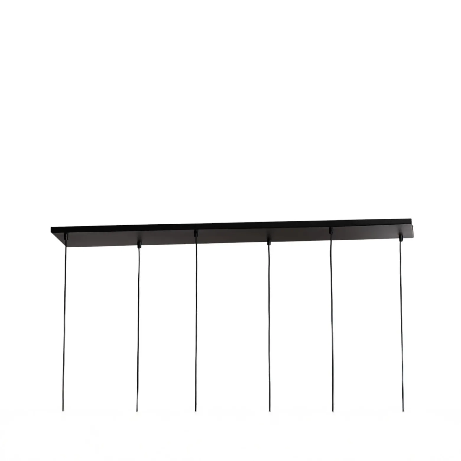 Pendellampe Verdi, Länge 115 cm, schwarz/opal, Glas, 6-flg.