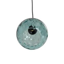 Pendelleuchte Benek, blau, Glas, Ø 20 cm, E27