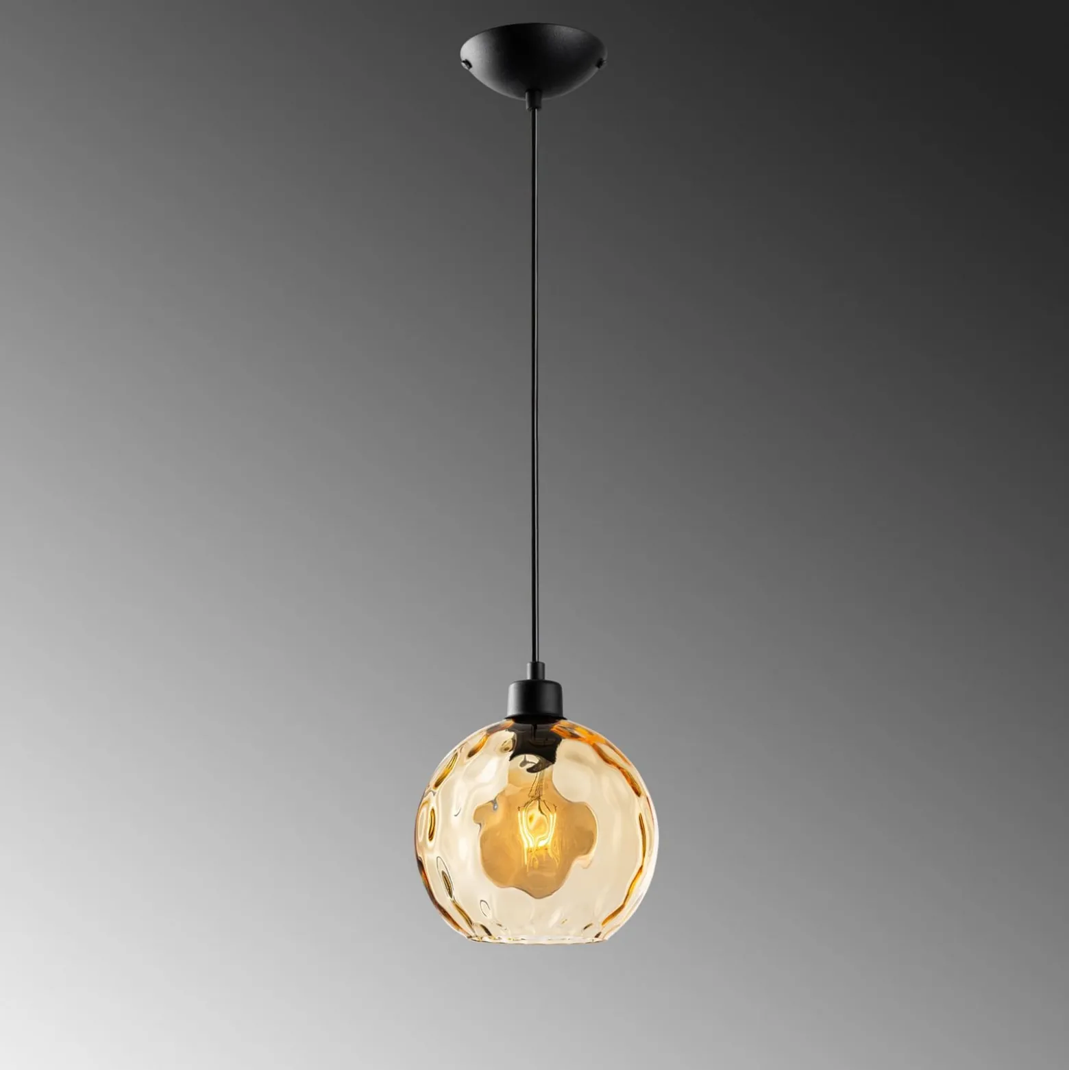 Pendelleuchte Benek, gelb, Glas, Ø 20 cm, E27
