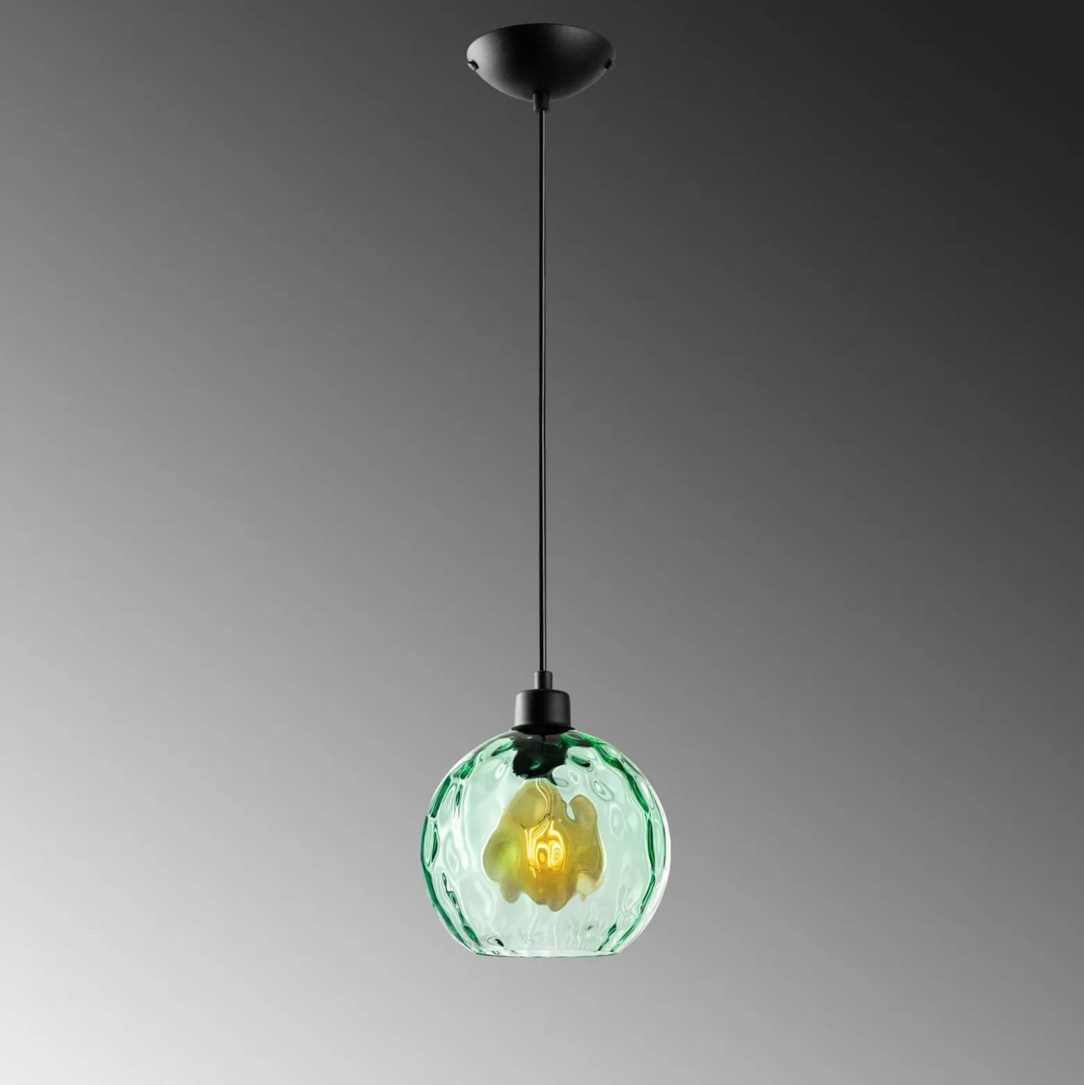 Pendelleuchte Benek, grün, Glas, Ø 20 cm, E27