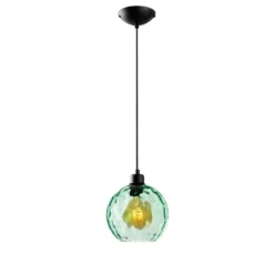 Pendelleuchte Benek, grün, Glas, Ø 20 cm, E27