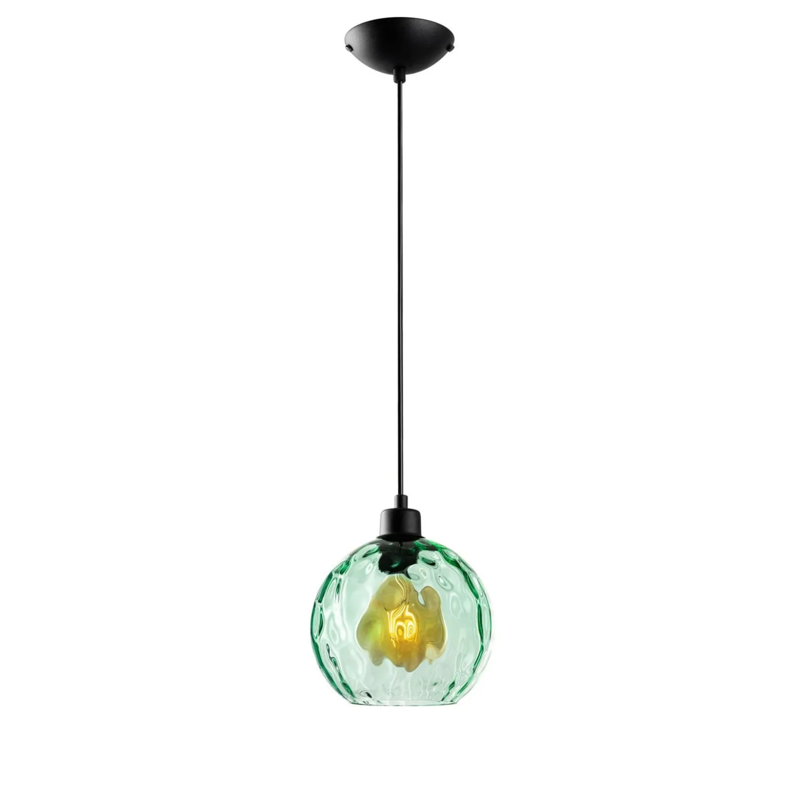 Pendelleuchte Benek, grün, Glas, Ø 20 cm, E27