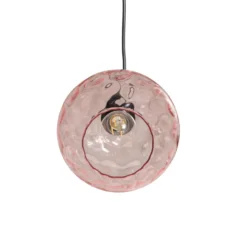 Pendelleuchte Benek, pink, Glas, Ø 20 cm, E27