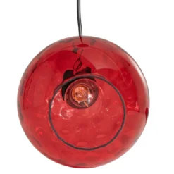 Pendelleuchte Benek, rot, Glas, Ø 20 cm, E27